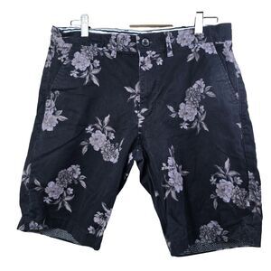 Denim & Flower Ricky Singh Floral Chino Shorts Black / Purple Men’s Size 32
